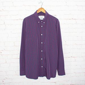 MIZZEN + MAIN Trim Fit Button up Shirt Blue Red Check Men's Size 2XL